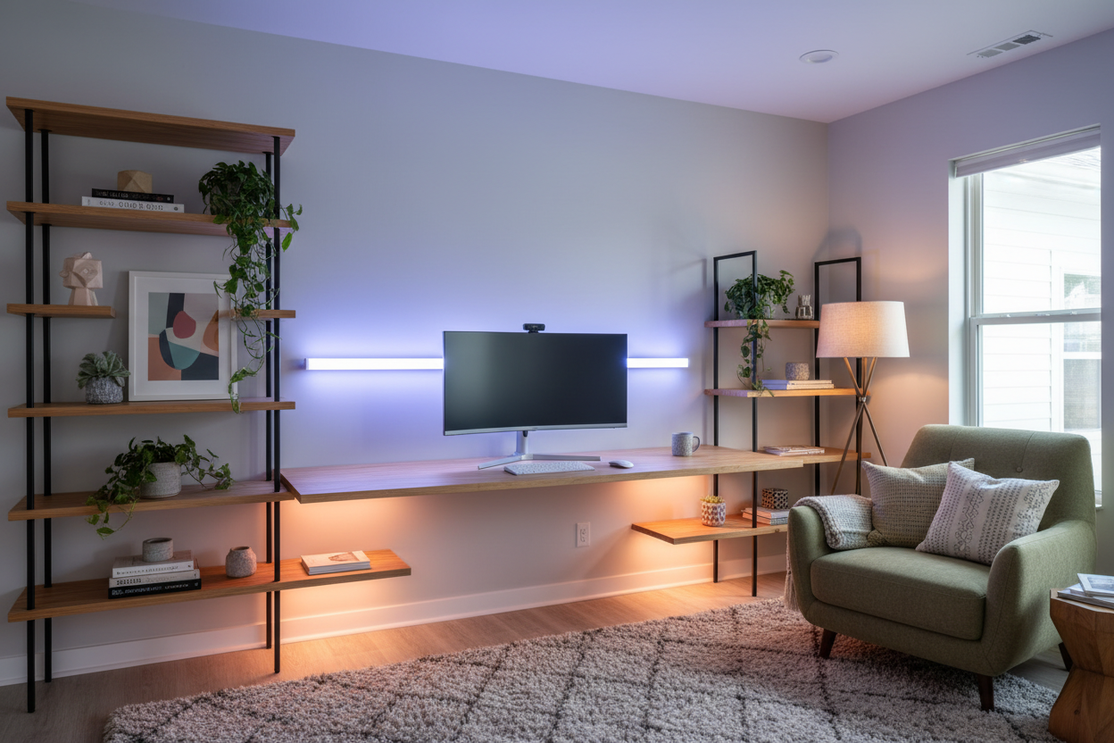 Cozy Room with LED Accents